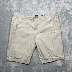 Gap Chino Shorts Mens‎ Khaki Tan Beige Cotton Casual Flat Front Utility Size 36